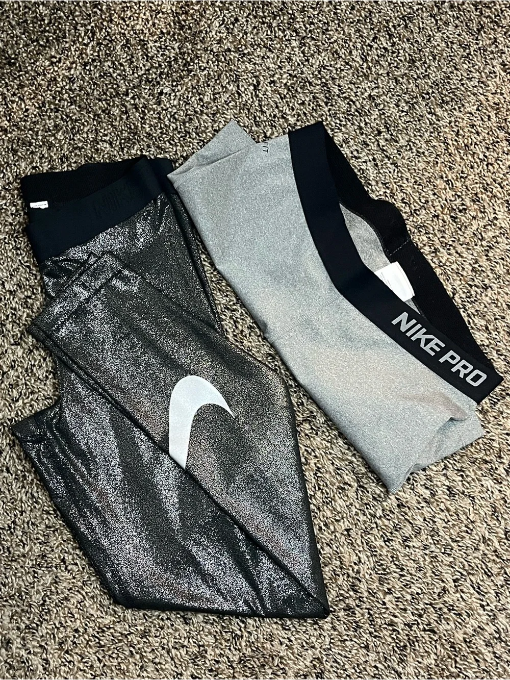Nike Pro Dri-FIT Leggings & Compression Shorts Bundle | Gray & Black
